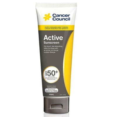 مجلس السرطان واقي شمس نشط SPF50+ رمادي 110 مل